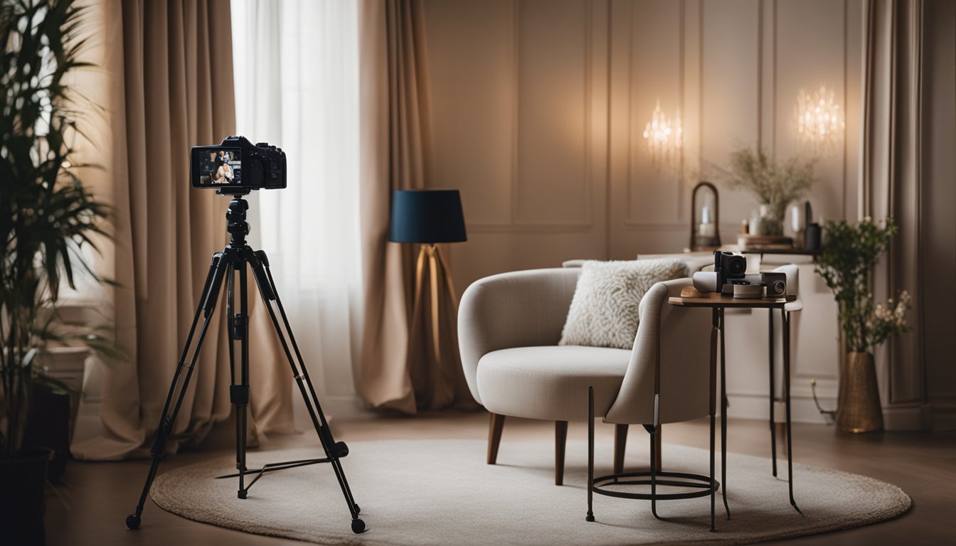 a nice and cozy environment for a boudoir photography shooting as an example how a boudoir beginner could setup their studio for a boudoir shooting