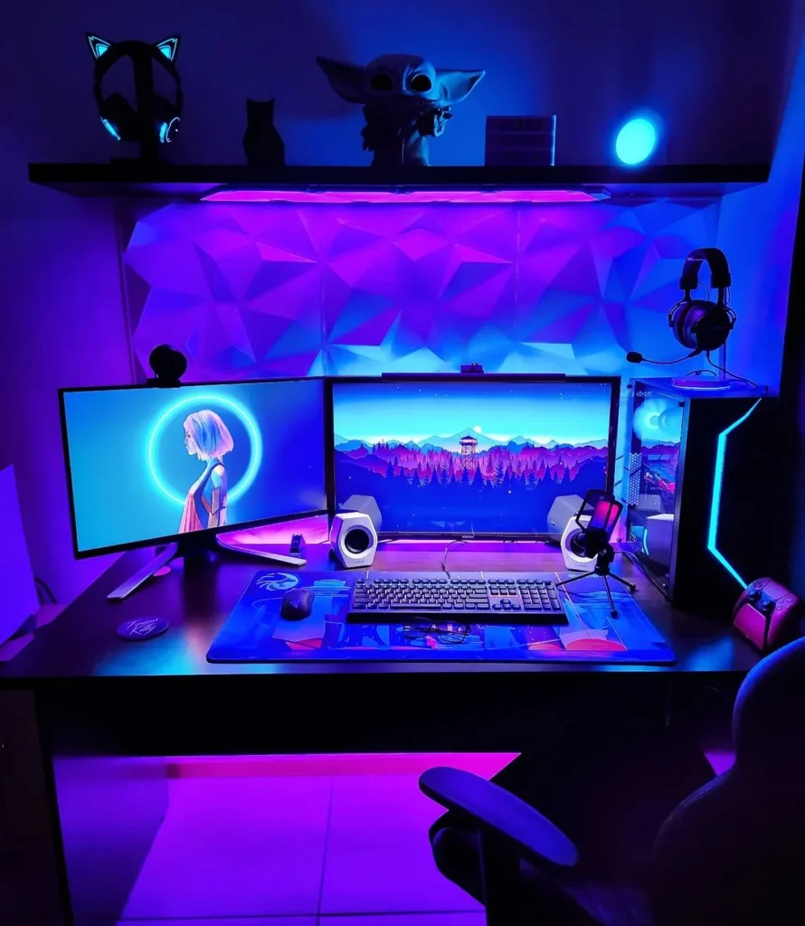 led streaming setup with the best camera for streaming in 2024 for streamers, cool led gaming setup