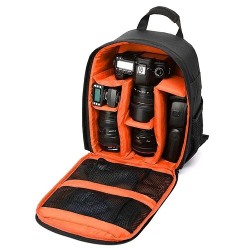 orange camera travel bag