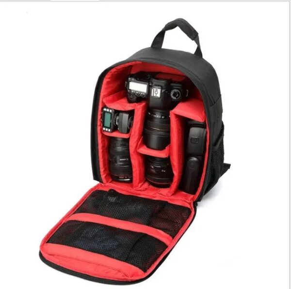 red camera travel bag