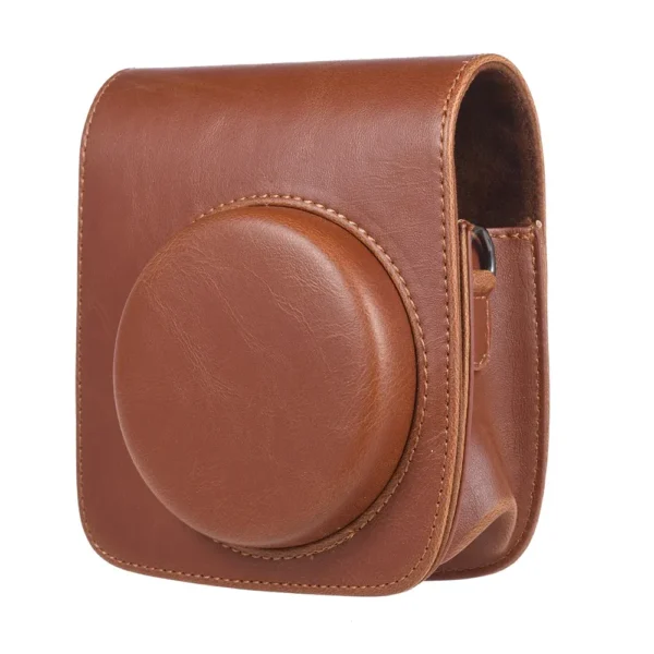 leather camera bag front